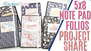 5x8 Note Pad Holder Project Share with REUSABLE FOLIO, Note Pad Folio for Craft Fairs or Gift Ideas