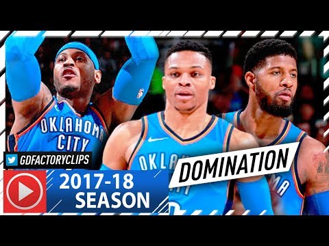 Russell Westbrook, Paul George & Carmelo Anthony BIG 3 Highlights vs Cavaliers (2018.01.20) - EPIC!