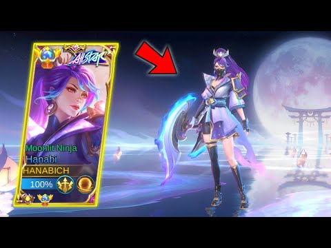 THANKYOU MOONTON FOR THIS NEW HANABI SKIN " Moonlit Ninja" | HANABI BEST BUILD 2023 | MLBB
