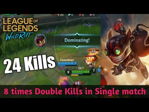 Wild Rift : Ziggs Insane gameplay, Montage / 8 times double kills in single match.