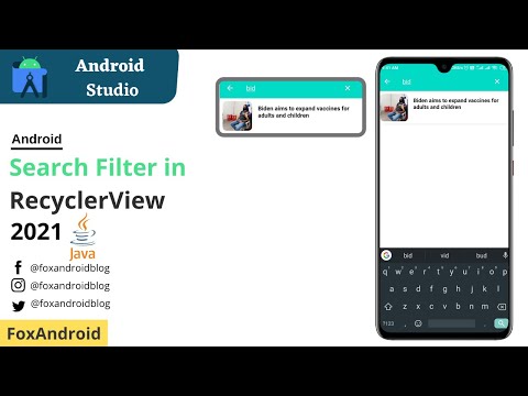 Filter Recyclerview using Search View || Implement Search View in Recyclerview || 2021 || Foxandroid