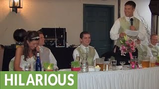 Brother of the bride delivers hilarious wedding toast