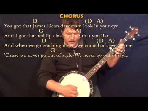 Style (Taylor Swift) Banjo Cover Lesson in D with Chords/Lyrics