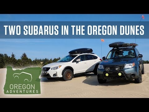 Two Subarus in the Oregon Dunes