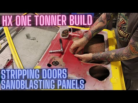 Stripping Doors & Prepping the panels for sandblasting - HX One Tonner Build