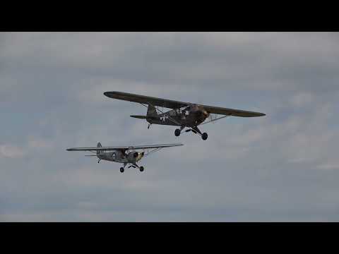 Piper L-4 and J-3 "Flitfire" Demonstration at the 2022 Tri-State Warbird Museum Flying Showcase.