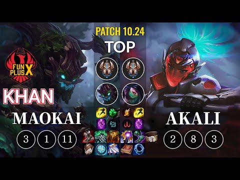 FPX Khan Maokai vs Akali Top - KR Patch 10.24