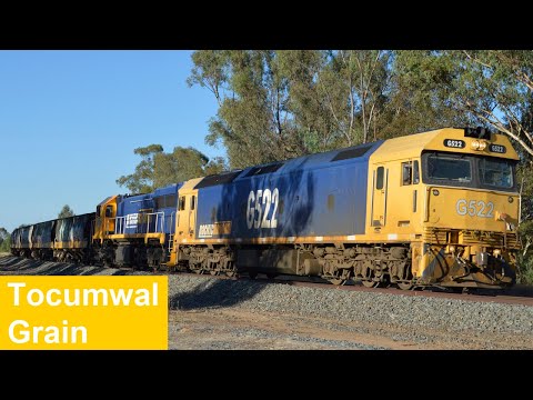 Chasing Pacific National 9360 Grain Train on the Tocumwal Line with G522 & XR554