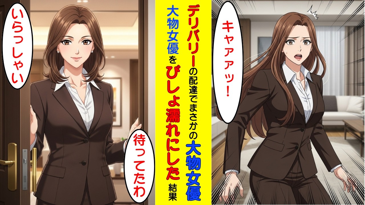 【純愛】Foodデリバリーの客が、憧れの大物女優。大物女優をびしょ濡れにする大失態を演じた結果【恋愛漫画】