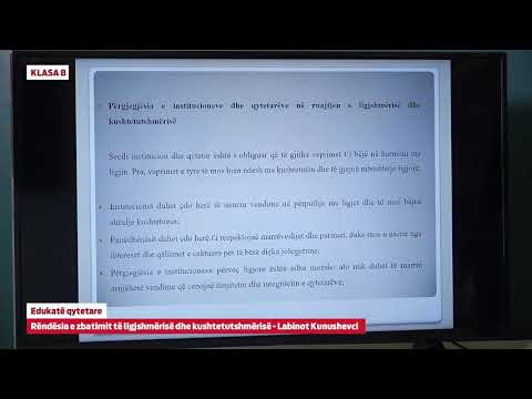 e Mesimi Klasa 8 - 8592 Edukatë qytetare - Rëndësia e zbatimit të ligjshmërisë dhe kushtetutshmërisë