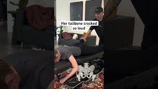very LOUD coccyx crack #chiropractic #adjustment #asmrsounds #coccyxpain
