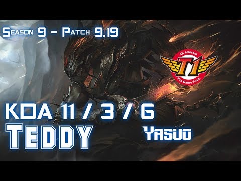 SKT T1 Teddy YASUO vs EZREAL ADC - Patch 9.19 KR Ranked
