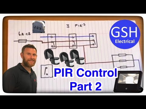 3 PIR's Lighting Control - Wiring Diagram Part 2