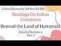 Calicut University 3rd Sem Readings On Indian Literatures Beyond The Land Of Hattamala Part 2
