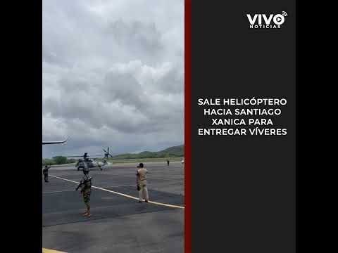 Sale helicóptero de la Marina hacia Santiago Xanica para la entrega de víveres