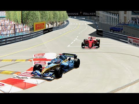 Ferrari F1 2017 vs Renault F1 2005 - Monaco