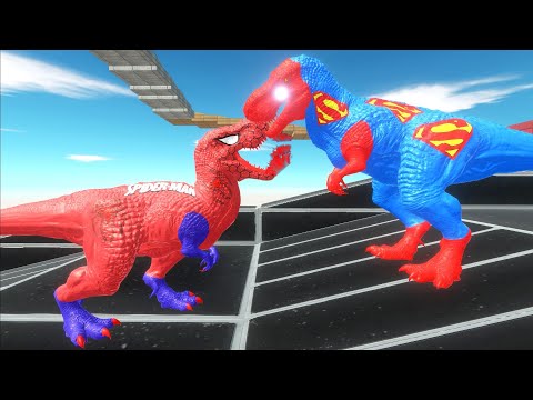 SPIDER MAN T REX DEATH CLIMB V2 - Animal Revolt Battle Simulator