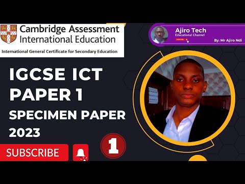 IGCSE ICT (0417/0983) Paper 1 Specimen Paper 2023 - Part 1