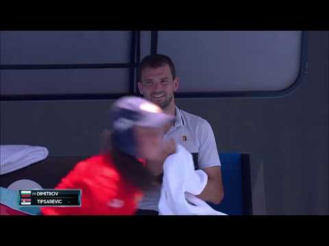 Grigor Dimitrov vs. Janko Tipsarevic 4-6, 6-3, 6-1, 6-4 Australian Open (R128) 14.01.2019.