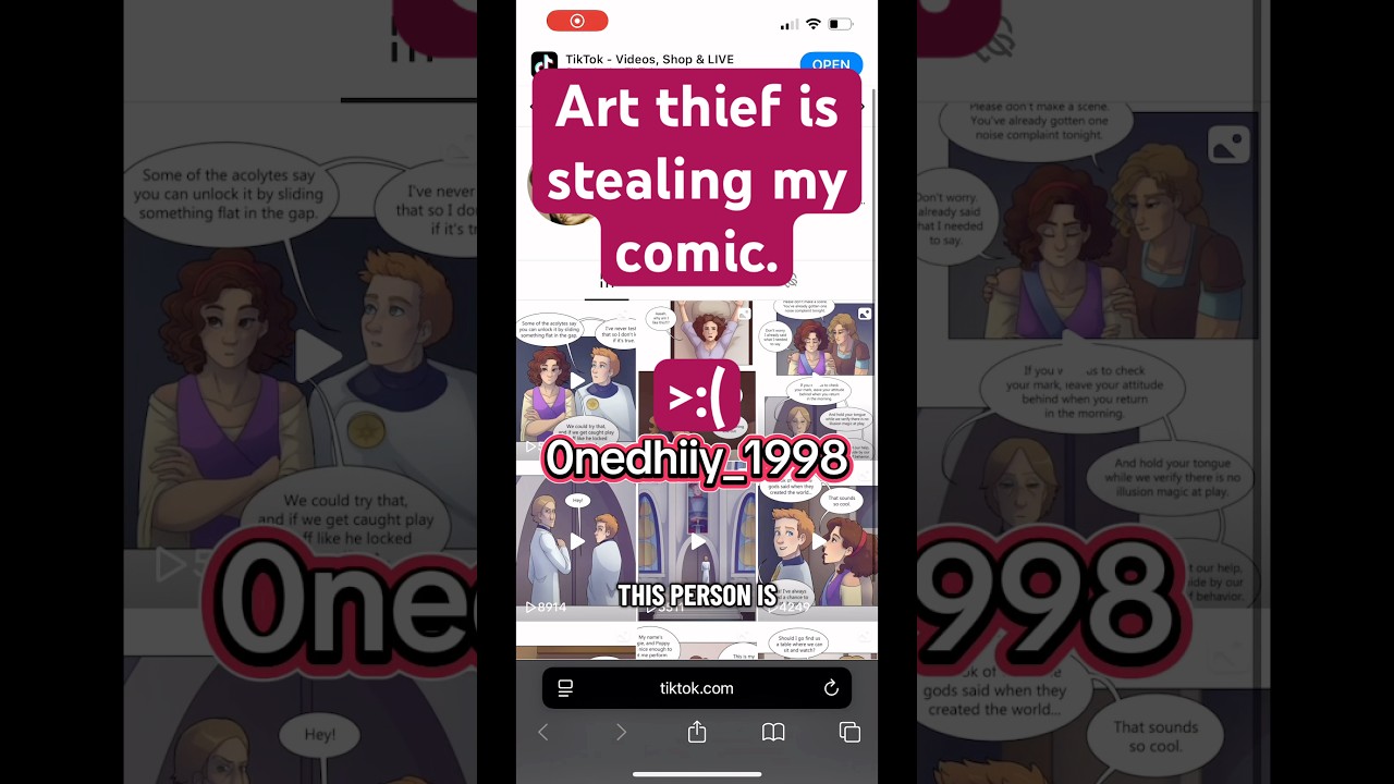 Art thief is stealing my webcomic. Pirating and posting my Webtoon. #comics #webtoon #artist