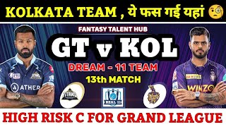 Gujarat Titans vs Kolkata Knight Riders Dream11 Prediction | KKR vs GT Dream11 | GT vs KOL Dream11