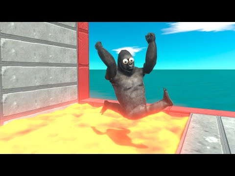 Long Jump Over Molten Lava - Animal Revolt Battle Simulator