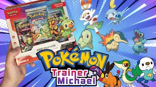Pokémon Trainer Michael opening first partner illustration collection series 2 30th anniversary