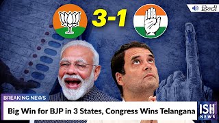 Big Win for BJP in 3 States, Congress Wins Telangana