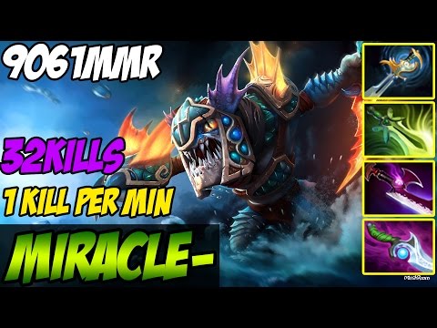 Miracle- Plays Slark 32Kills - 1kill PER MIN - Diffusal, Butterfly, Echo Sabre - Full Game