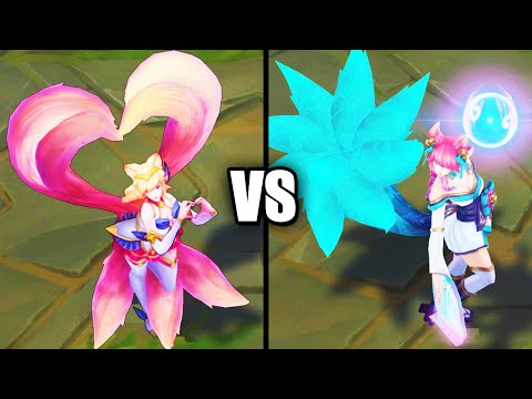 Spirit Blossom Ahri vs Star Guardian Ahri Legendary Skins Comparison (League of Legends)
