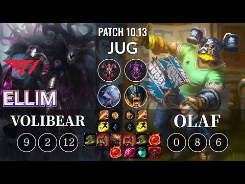 T1 Ellim Volibear vs Olaf Jungle - KR Patch 10.13