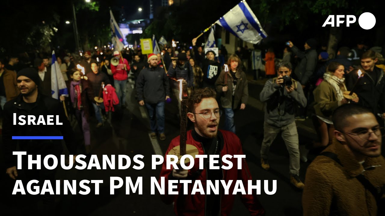 Thousands protest in Tel Aviv against PM Benjamin Netanyahu's hard-right government | AFP