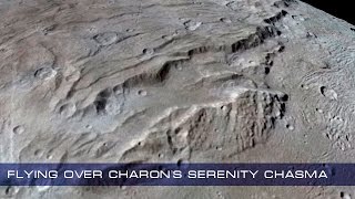 Flying over Charon&#39;s Serenity Chasma