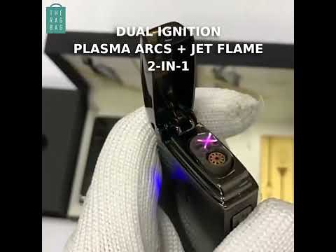 New & Unique Concept: Jet Flame gas lighter + Electronic Plasma Lighter 2-IN-1