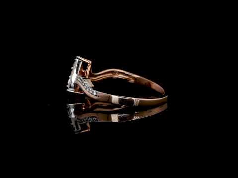 18K Gold Pear Shape Diamond Cluster Ring with Designer Curved Band