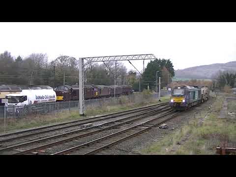 DRS 68017 tnt 68005 6C51 Flasks Carnforth 161118