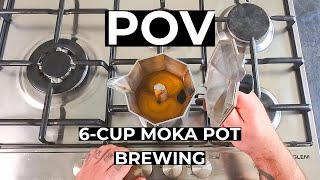 POV Coffee Brewing With Bialetti Moka Express 6-cup | No Scale Needed!