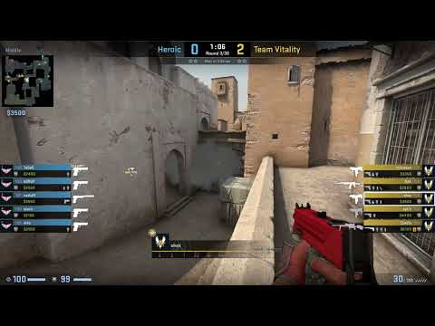 CS:GO POV Demo Vitality Shox (22/9) vs Heroic (de_dust2)