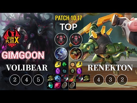 FPX GimGoon Volibear vs Renekton Top - KR Patch 10.17
