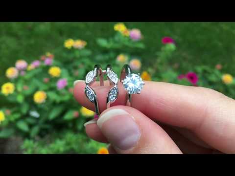 0.2 Ct. Infinity  Double Leaf Ring Guard - TwoBirch TB-GUARD-0189-WG-D