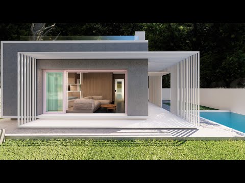 Living in luxury in a tiny 40 ft / 30 sqm container house