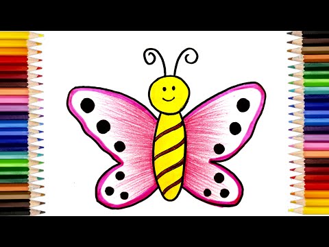 How to Draw Butterfly For Kids | Easy Butterfly drawing for beginners | Jojee Kids Drawing