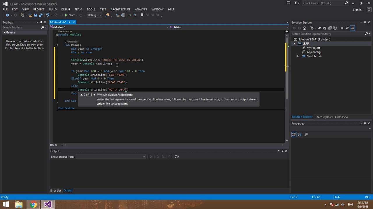 Leap Year In Vb.net-Visual Studio