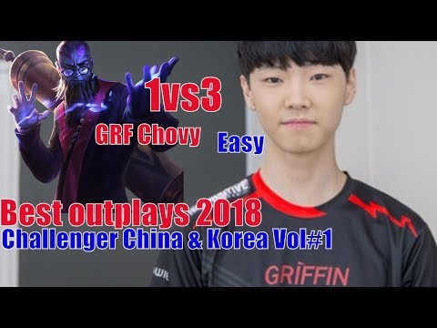 Best outplays 2018 Challenger China & Korea Vol #1: GRF Chovy Ryze 1vs3