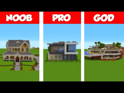 (NOOB vs PRO vs HACKER) House in Minecraft