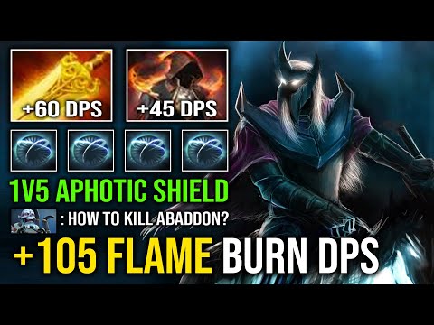 WTF 105 Flame Cloak Radiance Burn DPS 1v5 Aphotic Shield Universal Offlane Carry Abaddon Dota 2