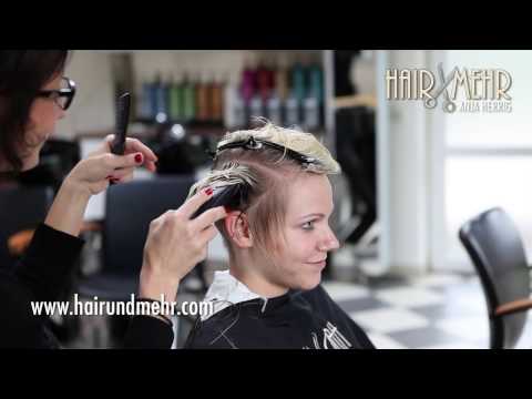 short pixie haircut, undercut extreme hair makeover & dying blonde by Anja Herrig