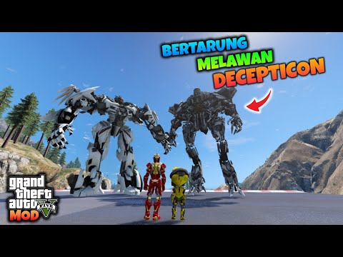 MINI IRONMAN AND SUPER UPIN FIGHT AGAINST DECEPTICON - GTA 5 MOD TRANSFORMER