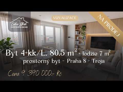 Video Prostorný byt 4+kk/L, 87,5 m², Praha 8 – Troja