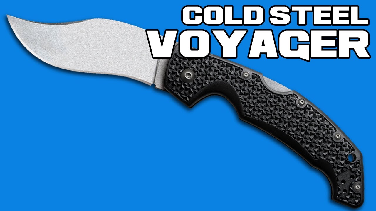 Cold Steel Voyager Medium Clip Point Folding Knife (3" Stonewash Serr) 29TMCH